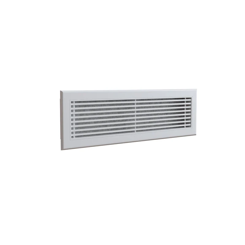Grille de reprise linéaire en aluminium blanc mat de 600 x 150 mm avec filtre