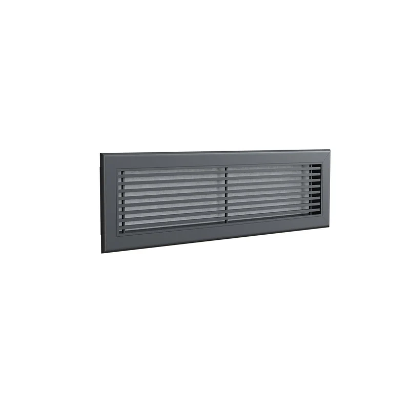Grille de reprise linéaire en aluminium anthracite de 600 x 150 mm avec filtre