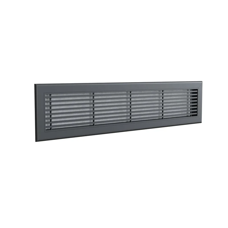 Grille de reprise linéaire en aluminium anthracite de 800 x 150 mm avec filtre