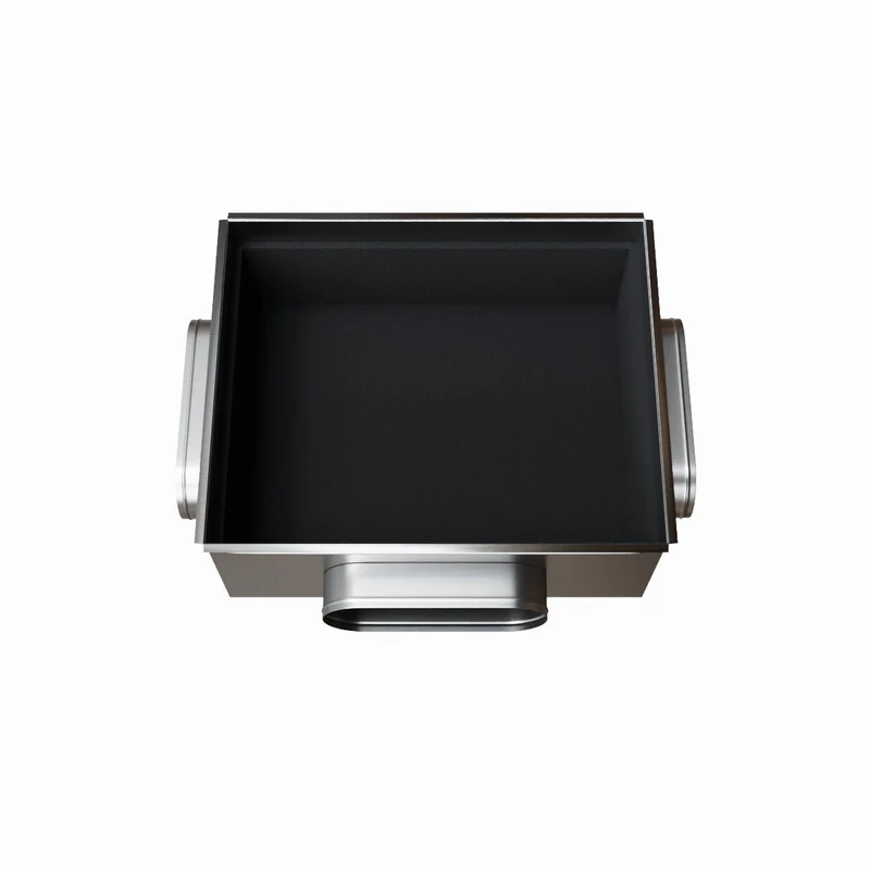 Plénum acier isolé de 500 x 400 mm avec 3 piquages latéraux de diamètre 200 mm