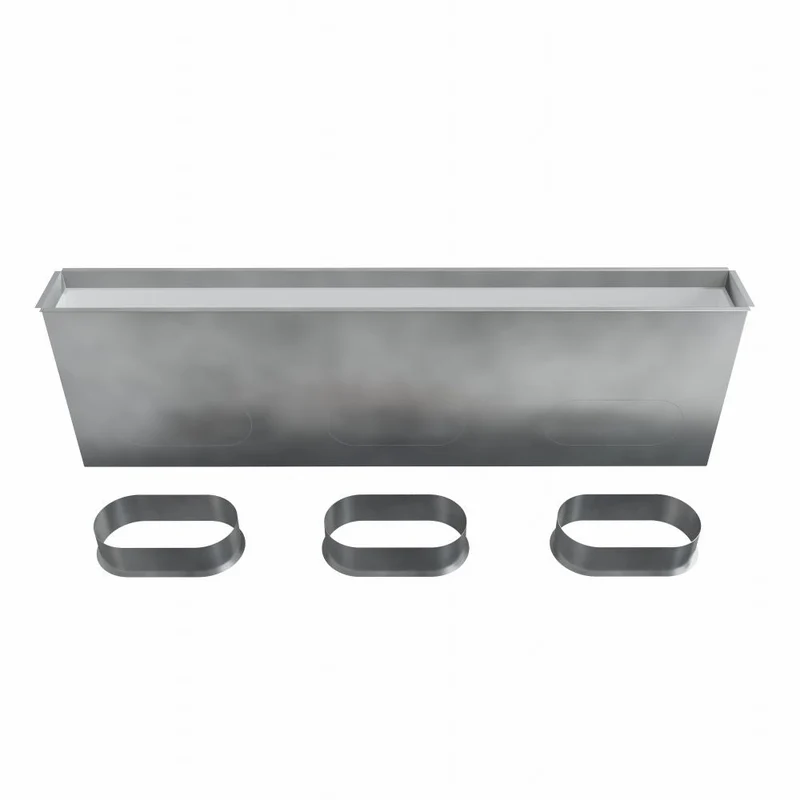 Plénum soufflage acier pour grille linéaire de 1000x100 mm
