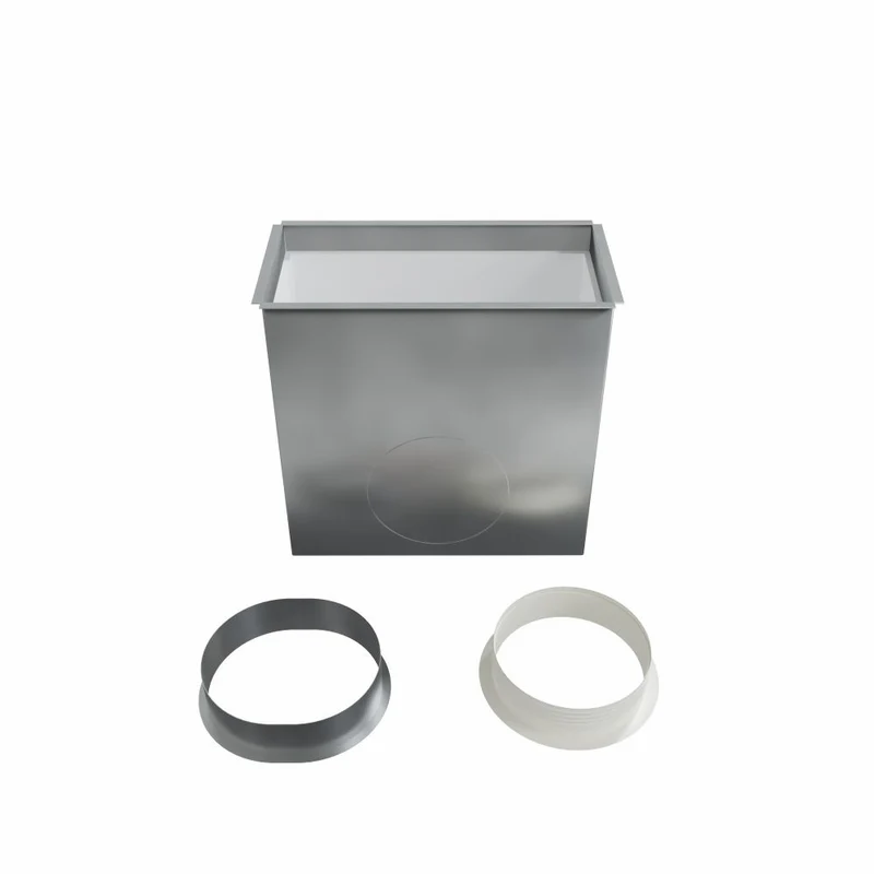 Plénum soufflage acier pour grille linéaire de 300x150 mm