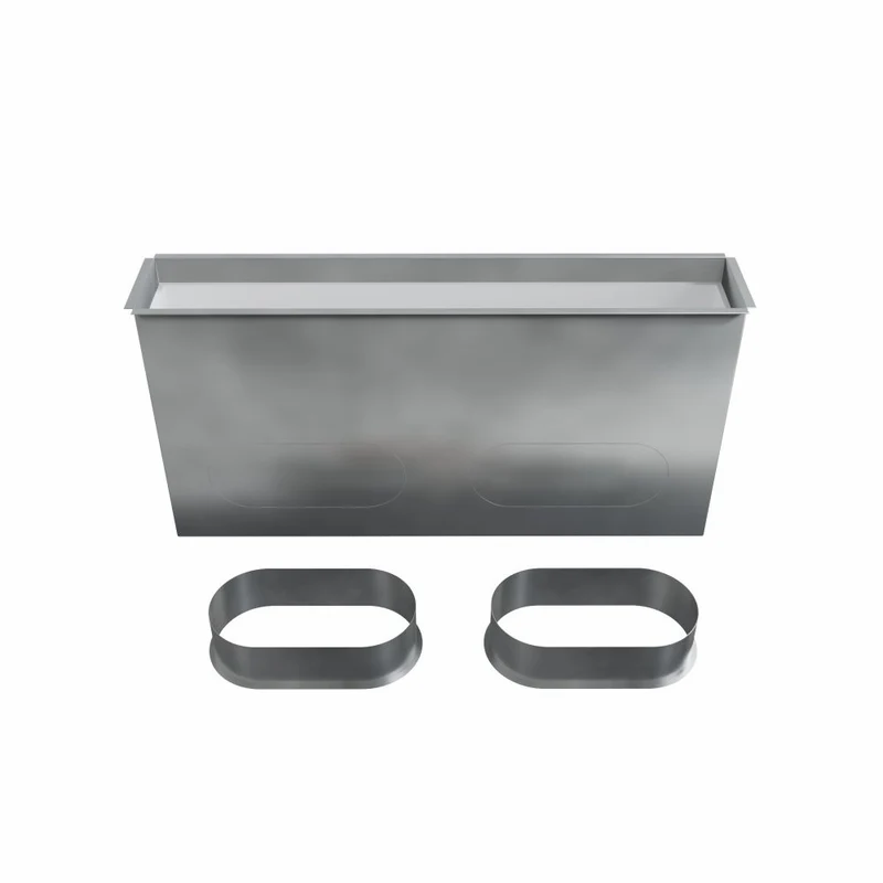 Plénum soufflage acier pour grille linéaire de 600x100 mm
