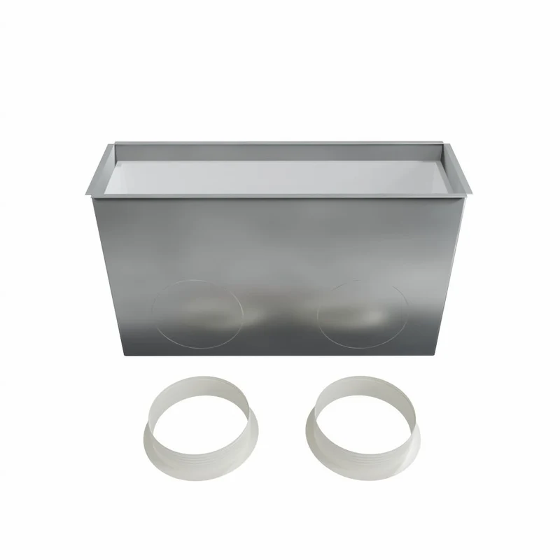 Plénum soufflage acier pour grille linéaire de 500x150 mm