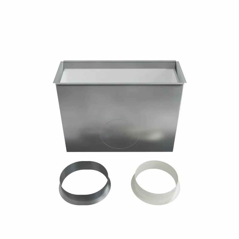 Plénum soufflage acier pour grille linéaire de 400x150 mm