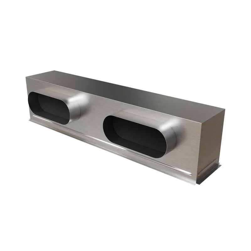 Plénum acier isolé pour grille de soufflage 800 x 150 mm - 2 piquages latéraux