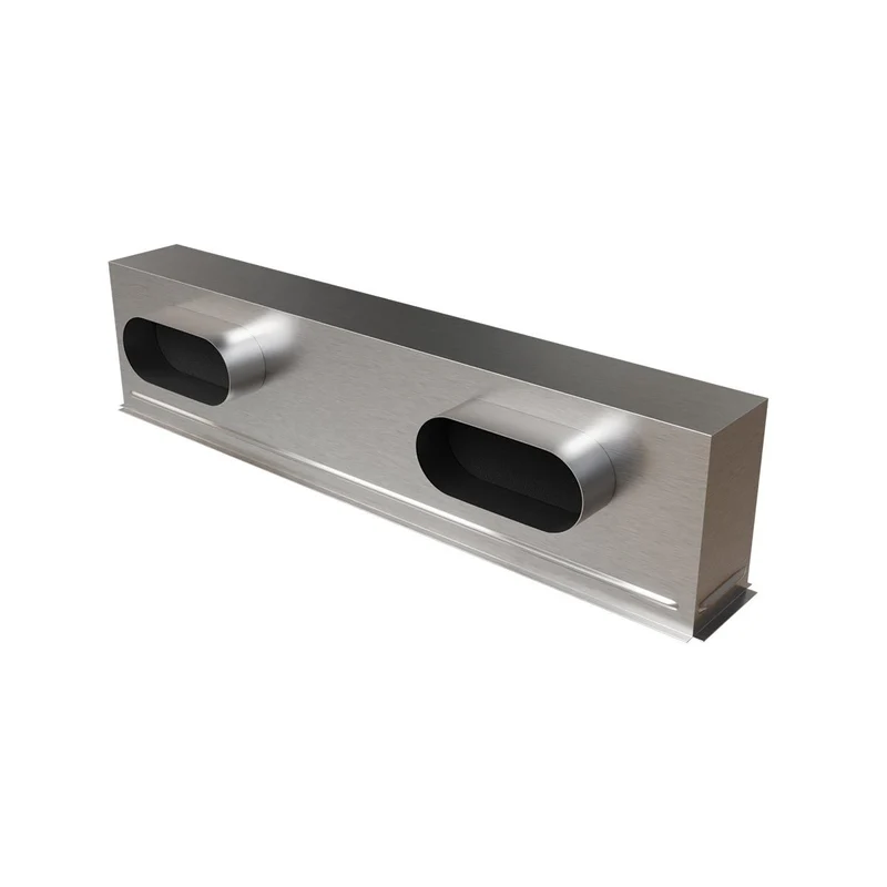 Plénum acier isolé pour grille de soufflage 800 x 100 mm - 2 piquages latéraux