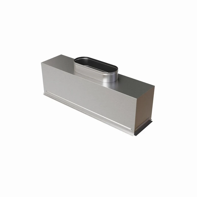 Plénum acier isolé pour grille de soufflage 600 x 150 mm - piquage arrière