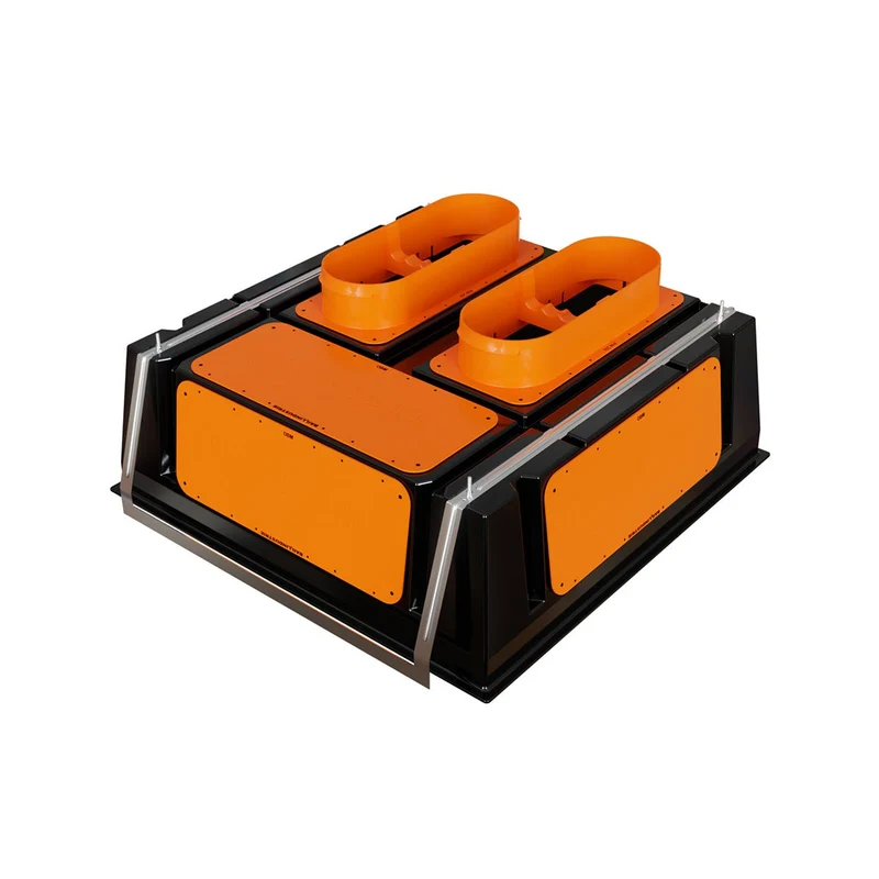 Plénum modulable 600 x 600 mm XL - 2 piquages Ø 250 mm et 4 obturateurs