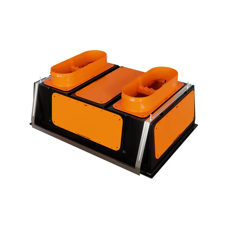 Plénum modulable 600 x 400 mm XL - 2 piquages Ø 250 mm et 4 obturateurs