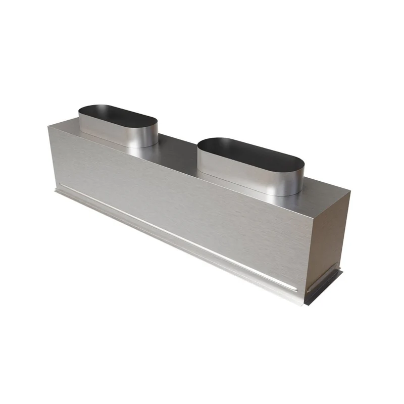 Plénum acier isolé pour grille de soufflage 800 x 150 mm - 2 piquages arrière