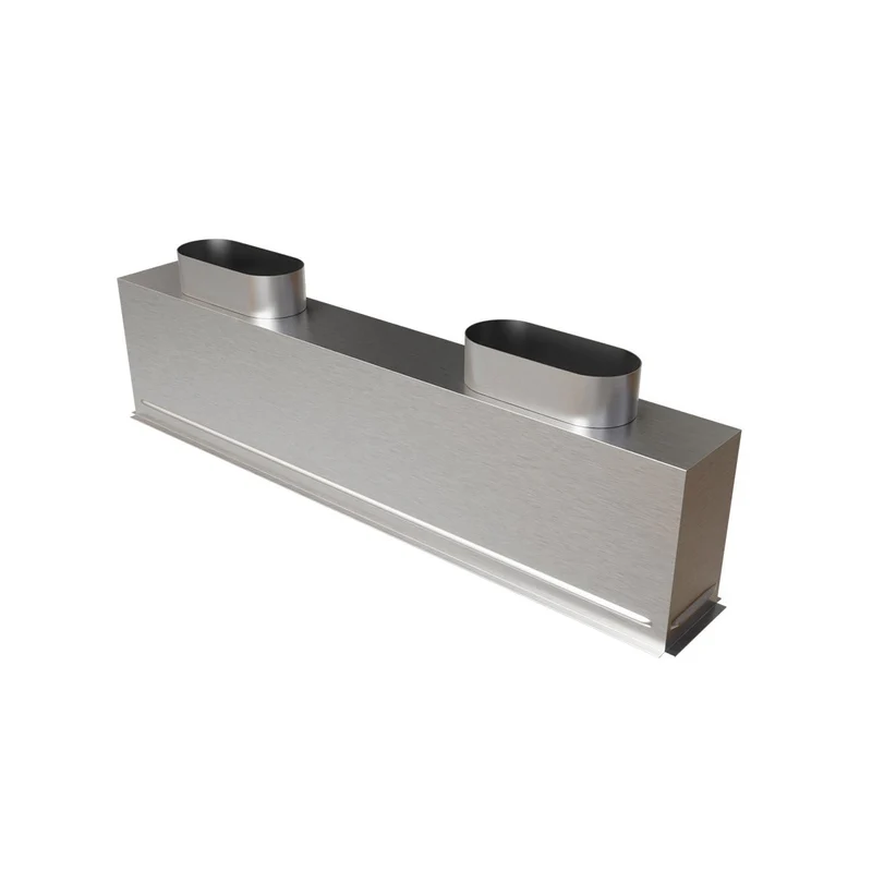 Plénum acier isolé pour grille de soufflage 800 x 100 mm - 2 piquages arrière