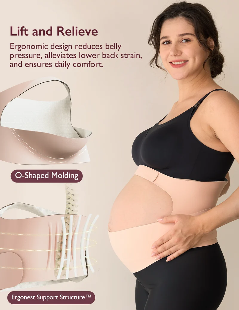Ergonest Maternity Belly Band & High Waist Pregnancy Underwear & Pregnancy Wedge Pillows Bundle