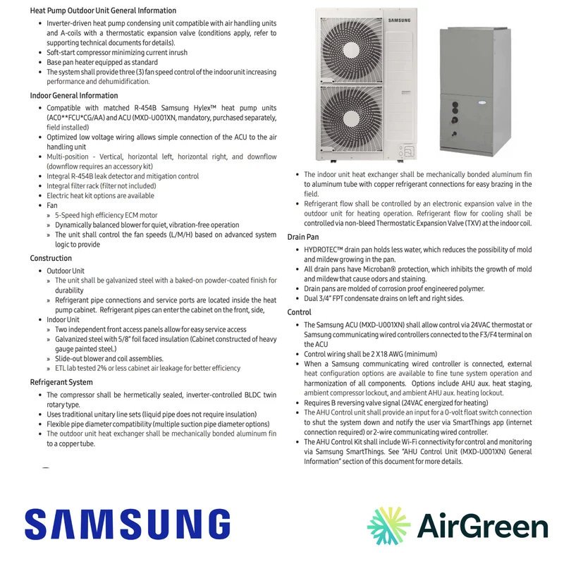 Thermopompe Centrale SAMSUNG Hylex Standard | 5 Tonnes - Montréal