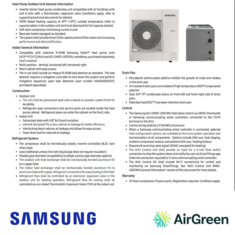 Thermopompe Centrale "ADD ON" SAMSUNG Hylex Standard | 2 Tonnes - Montréal