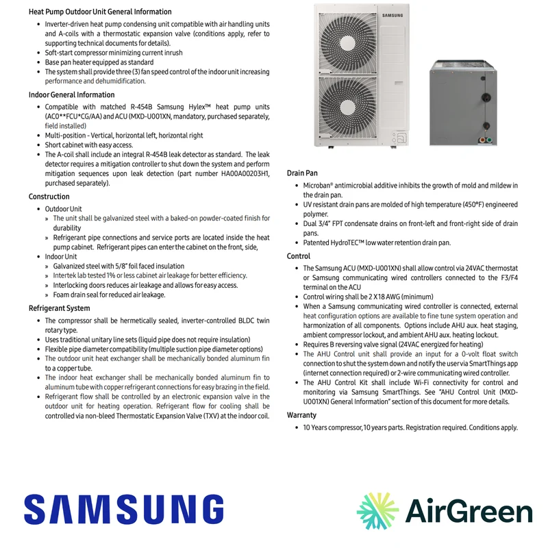 Thermopompe Centrale "ADD ON" SAMSUNG Hylex Standard | 5 Tonnes - Montréal