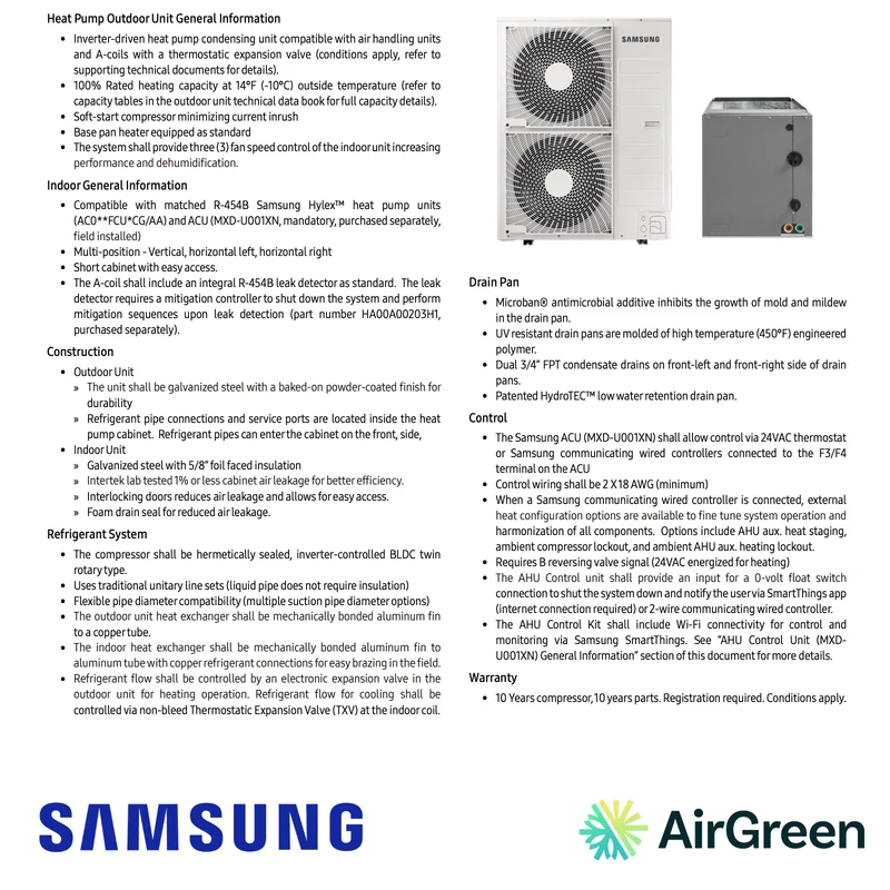 Thermopompe Centrale "ADD ON" SAMSUNG Hylex Standard | 4 Tonnes - Montréal