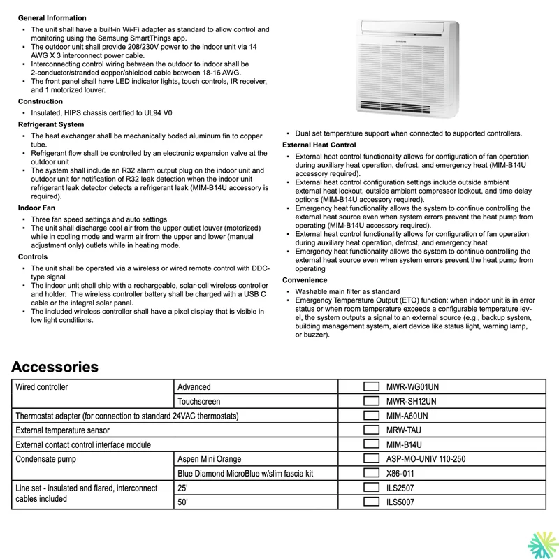 SAMSUNG : Console de Plancher PREMIUM FJM | 15000 BTU