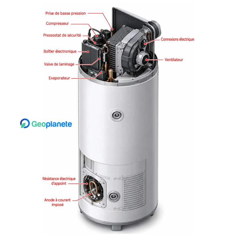 Chauffe-eau thermodynamique au sol Ariston Nuos Fit S2 Wi-Fi 250 L FS
