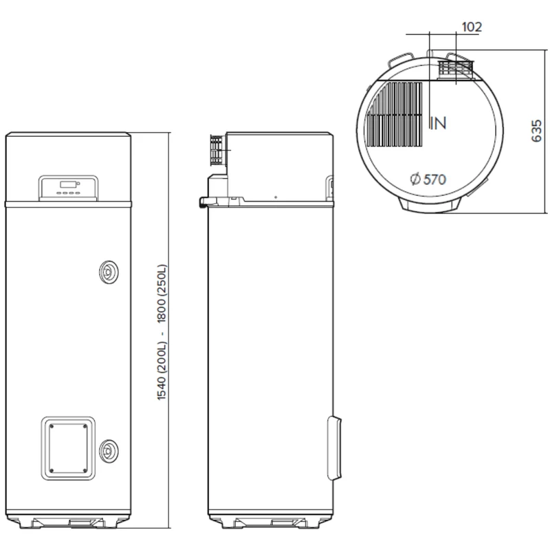 Chauffe-eau thermodynamique au sol Ariston Nuos Fit S2 Wi-Fi 250 L FS