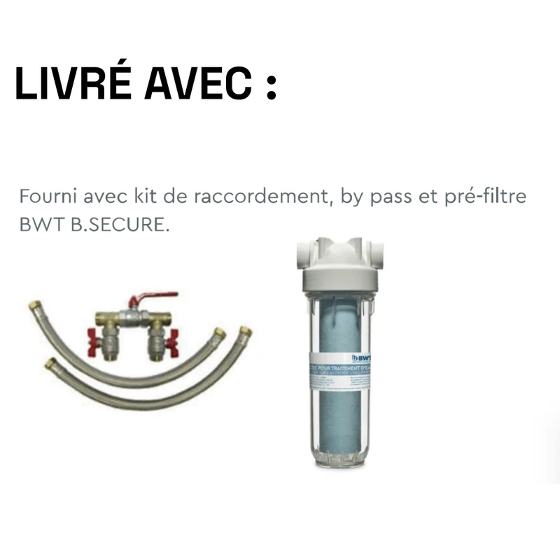 Adoucisseur waterside 21 volumétrique avec kit de raccordement