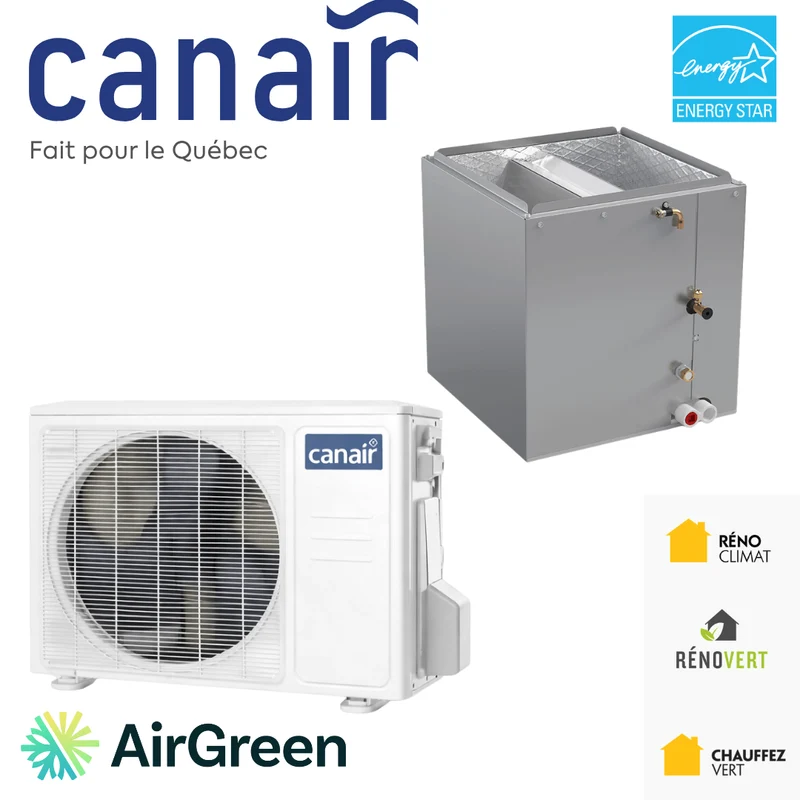 Thermopompe Centrale ADD ON CANAIR R410A | 48000 BTU - Cased Coil