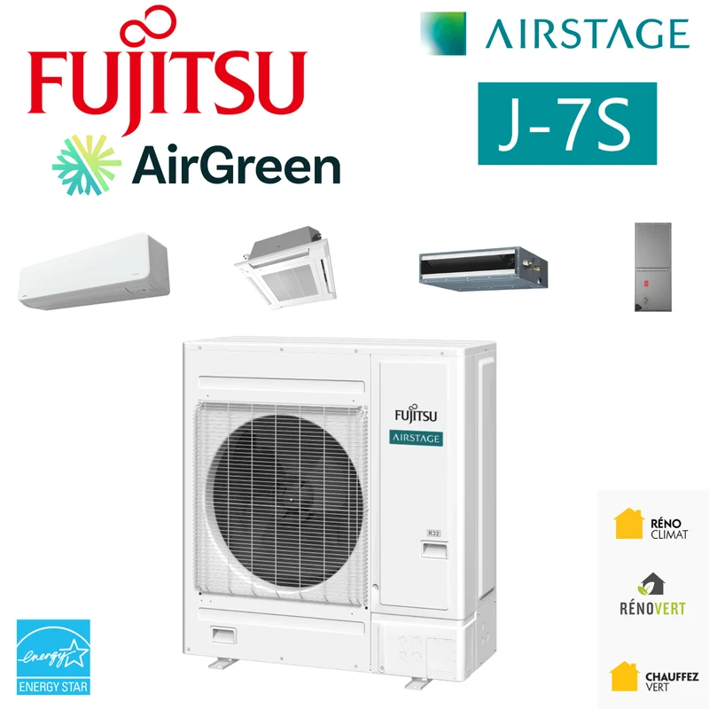 FUJITSU AIRSTAGE J-7S Mini-VRF | 24000 BTU - 5 Zones R32