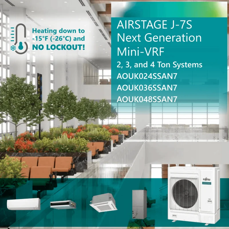 FUJITSU AIRSTAGE J-7S VRF R32 | 48000 BTU - 8 Unités Intérieures