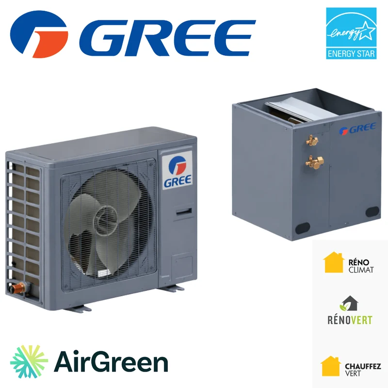 Thermopompe Centrale "ADD-ON" GREE UNIX R410A | 2T - Serpentin AVEC Caisson