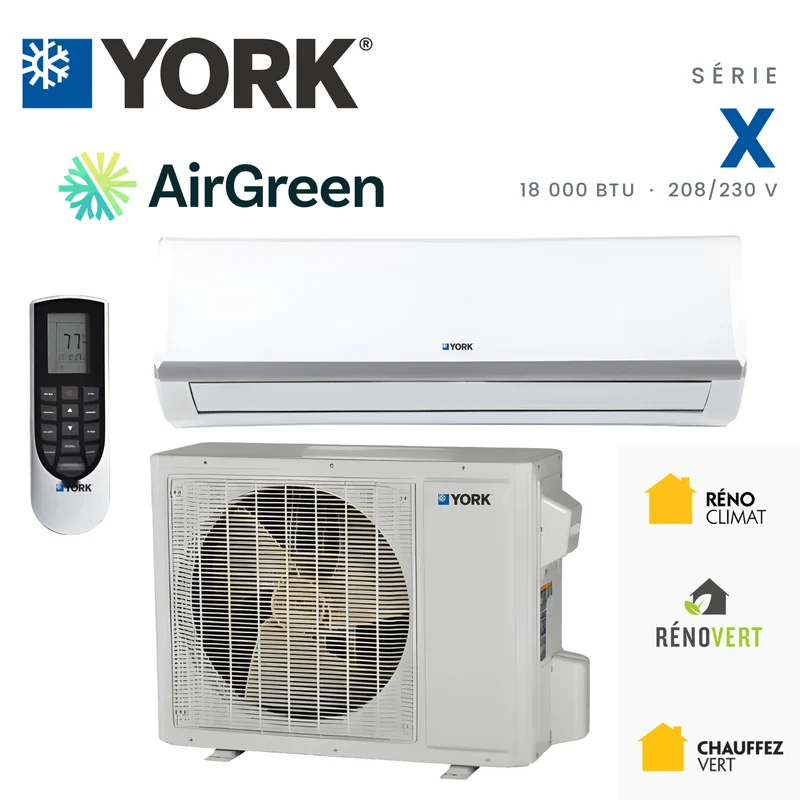 Mini Split YORK Série X 23 SEER | 18000 BTU