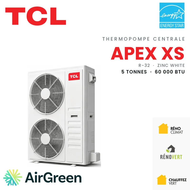 Thermopompe Centrale TCL APEX XS (Blanc) | 5 Tonnes - 60000 BTU