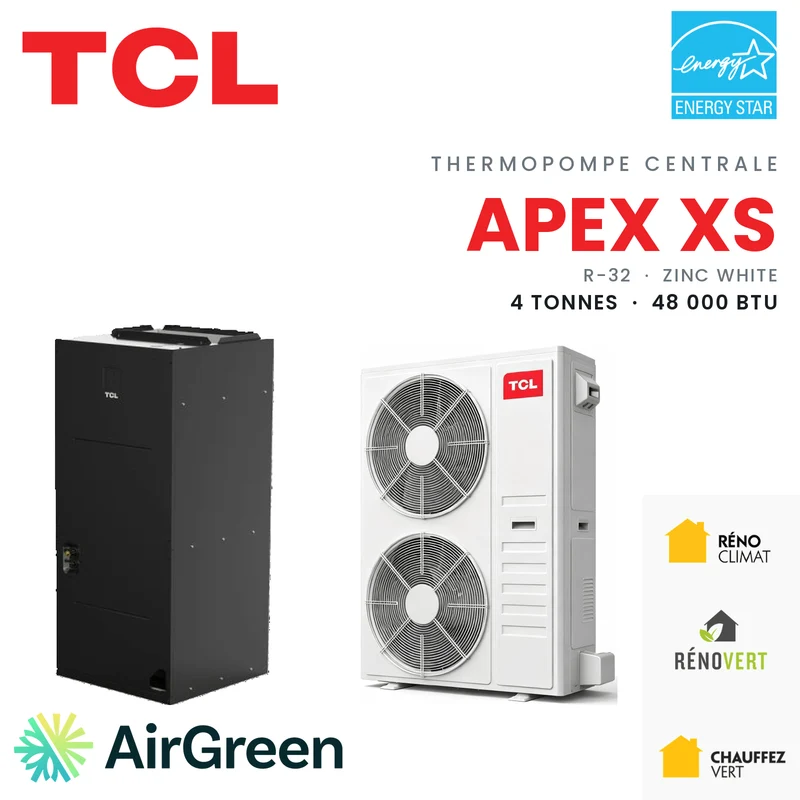 Thermopompe Centrale TCL APEX XS (Blanc) | 4 Tonnes - 48000 BTU