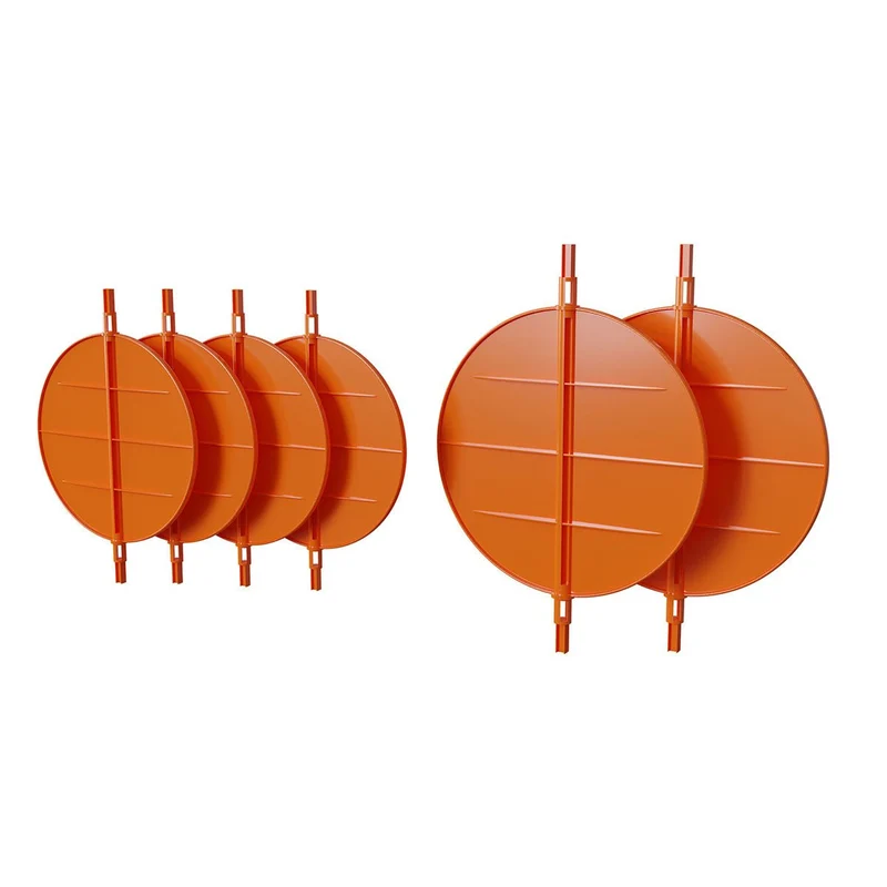 Lot de 4 volets de réglage de débit d'air en ABS de Ø 200 + 2 volets de Ø 250 mm