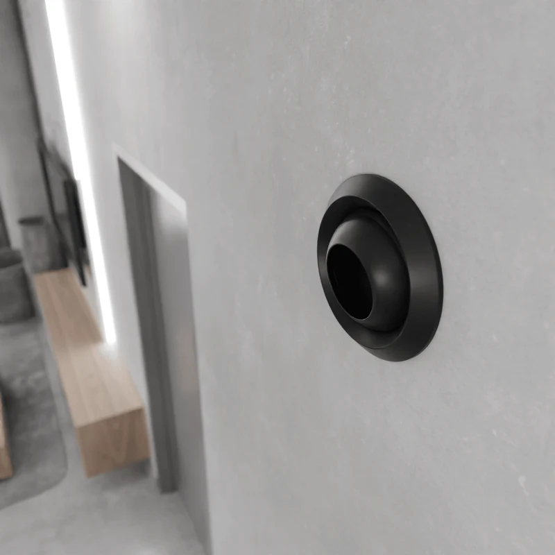Diffuseur de soufflage Ø 200 mm longue portée en aluminium noir mat