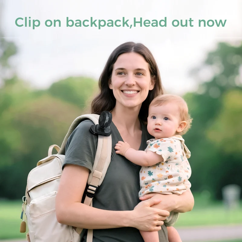 Outing Essentials Bundle: Baby Carrier and Clip-On Stroller Fan