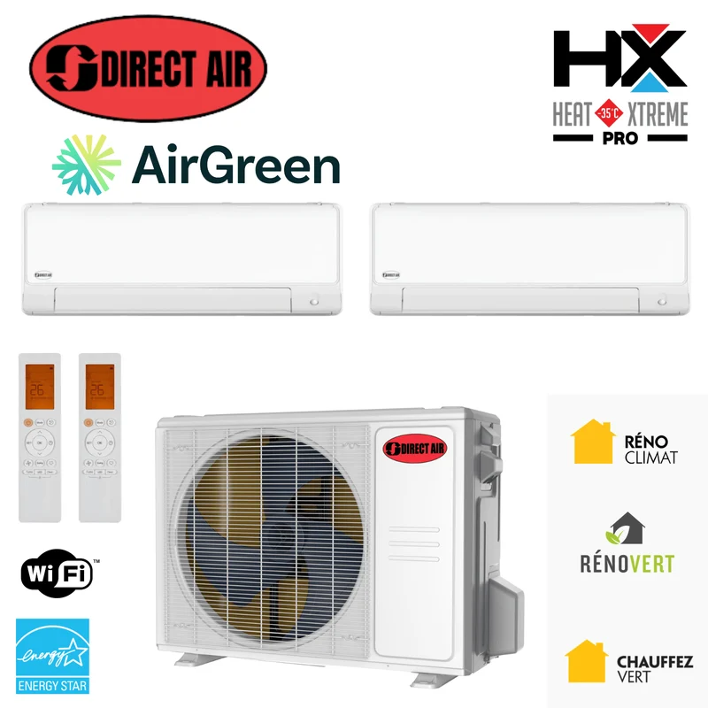 Thermopompe 2-Zones DIRECT AIR HEAT XTREME PRO (-35°C) | Ext : 36000 BTU