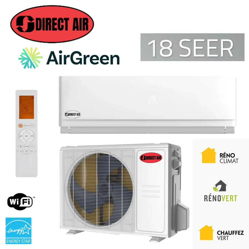 Thermopompe Murale DirectAir 18 SEER | R410a - 24 000 BTU