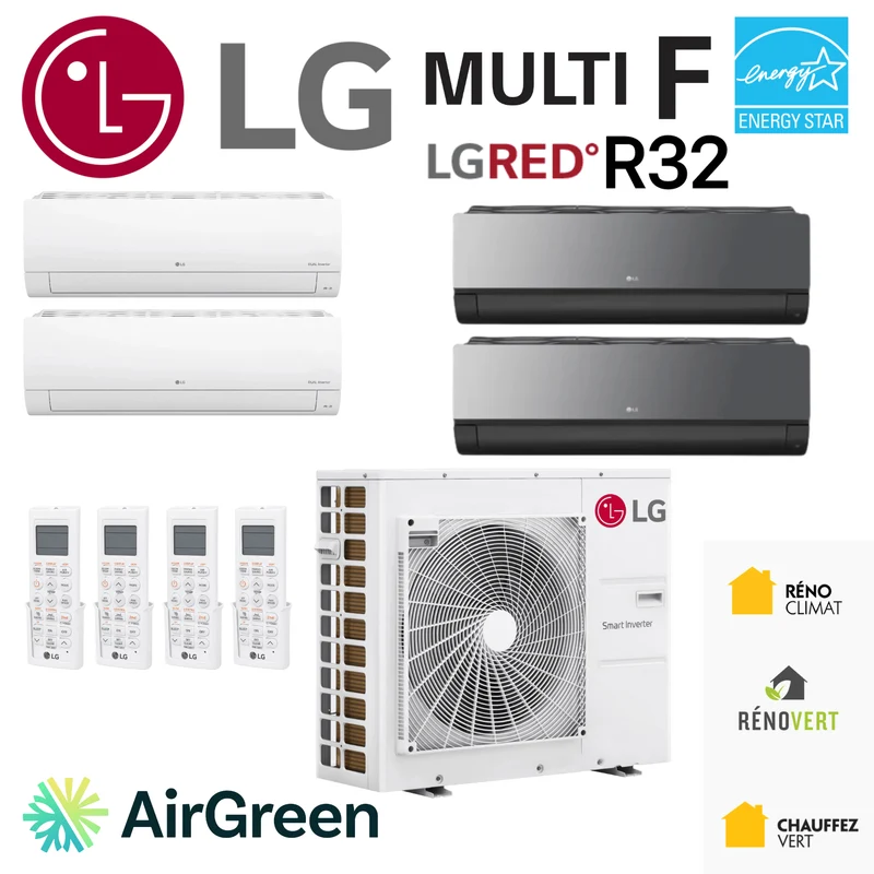 Thermopompe LG Multi F LGRED R32 | 4 Unité Intérieures - 1 Compresseur 30000 BTU