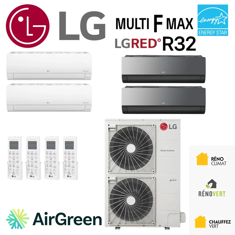 Thermopompe LG Multi F MAX LGRED R32 | 4 Têtes + 36000 BTU | Montérégie