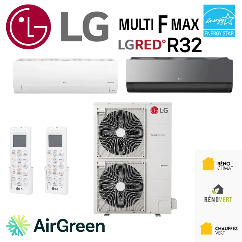 Thermopompe LG Multi F MAX LGRED R32 | 2 Zones + 42000 BTU | Montérégie