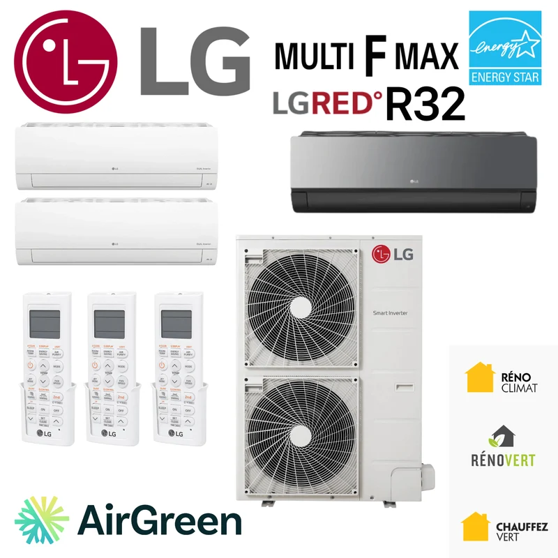 Thermopompe LG Multi F MAX LGRED R32 | 3 Têtes sur 48000 BTU | Montérégie