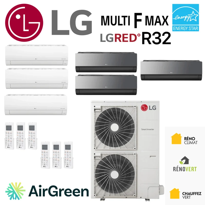 Thermopompe LG Multi F MAX LGRED R32 | 6 Zones + 42000 BTU | Montérégie