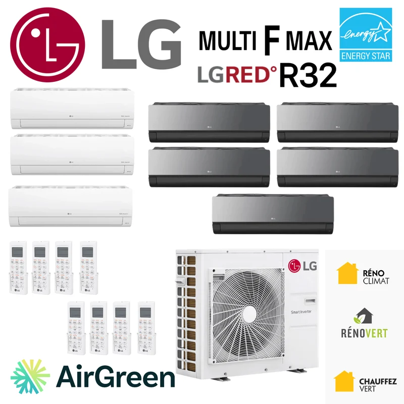 Thermopompe LG Multi F MAX LGRED R32 | 8 Têtes sur 48000 BTU | Montérégie