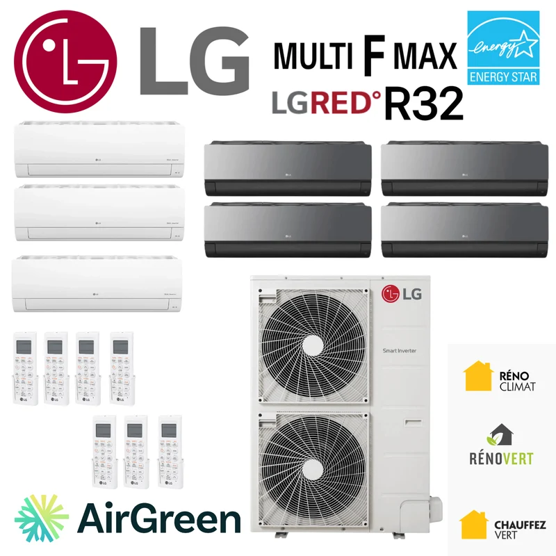 Thermopompe LG Multi F MAX LGRED R32 | 7 Têtes sur 48000 BTU | Montérégie