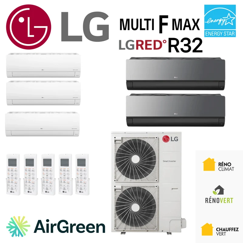 Thermopompe LG Multi F MAX LGRED R32 | 5 Têtes sur 48000 BTU | Montérégie