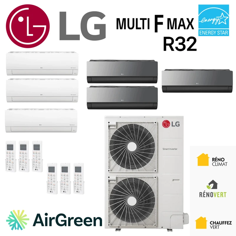 Thermopompe 6-Zone LG MULTI F MAX R32 | Compresseur 54000 BTU