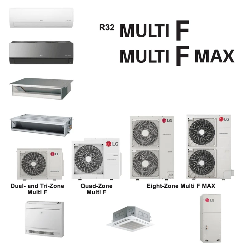 Thermopompe 6-Zone LG MULTI F MAX R32 | Compresseur 54000 BTU