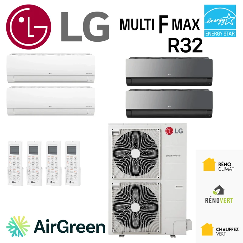 Thermopompe 4-Zone LG MULTI F MAX R32 | Compresseur 54000 BTU