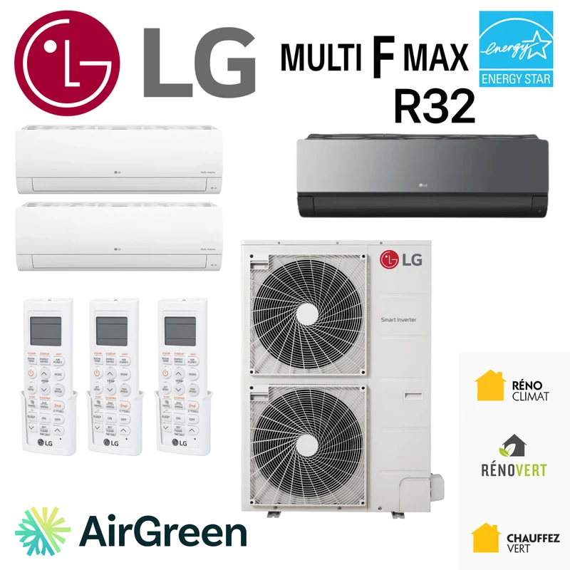 Thermopompe 3-Têtes LG MULTI F MAX R32 | Compresseur 60000 BTU