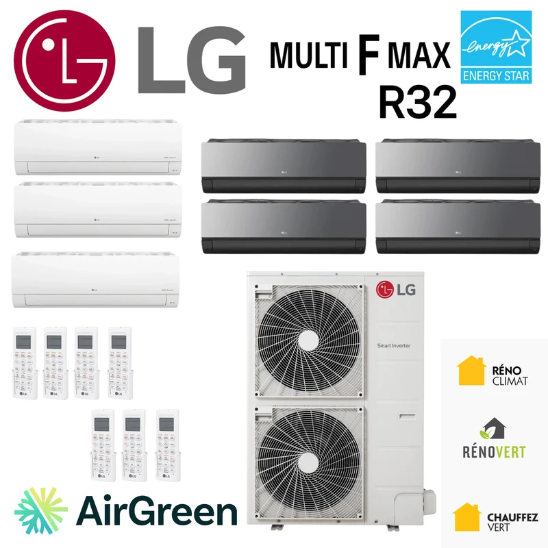 Thermopompe 7-Têtes LG MULTI F MAX R32 | Compresseur 60000 BTU